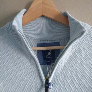 Kangol Sweater Pullover Light Blue 1/4 Zip High Neck K9855 Mens